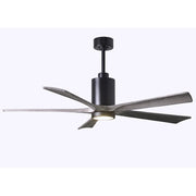 Matthews Fan Patricia 60in 5-Blade Ceiling Fan | Matte Black and Barn Wood Solid Wood Blades | Large Living Room & Great Room | Model PA5-BK-BW-60