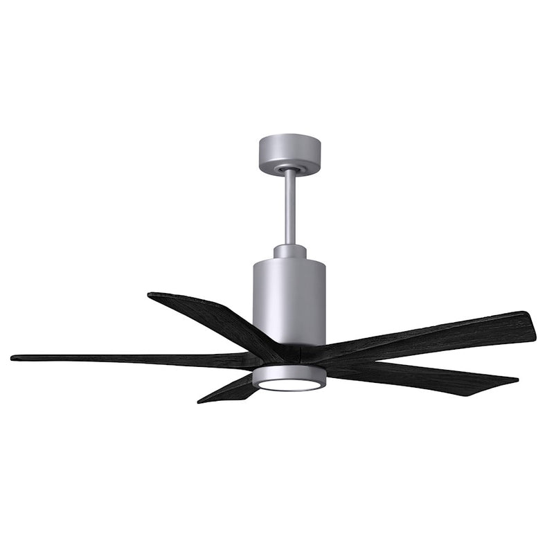 Matthews Patricia 5 52in 5-Blade Ceiling Fan | Brushed Nickel and Matte Black Solid Wood | Living Room & Bedroom | Model PA5-BN-BK-52