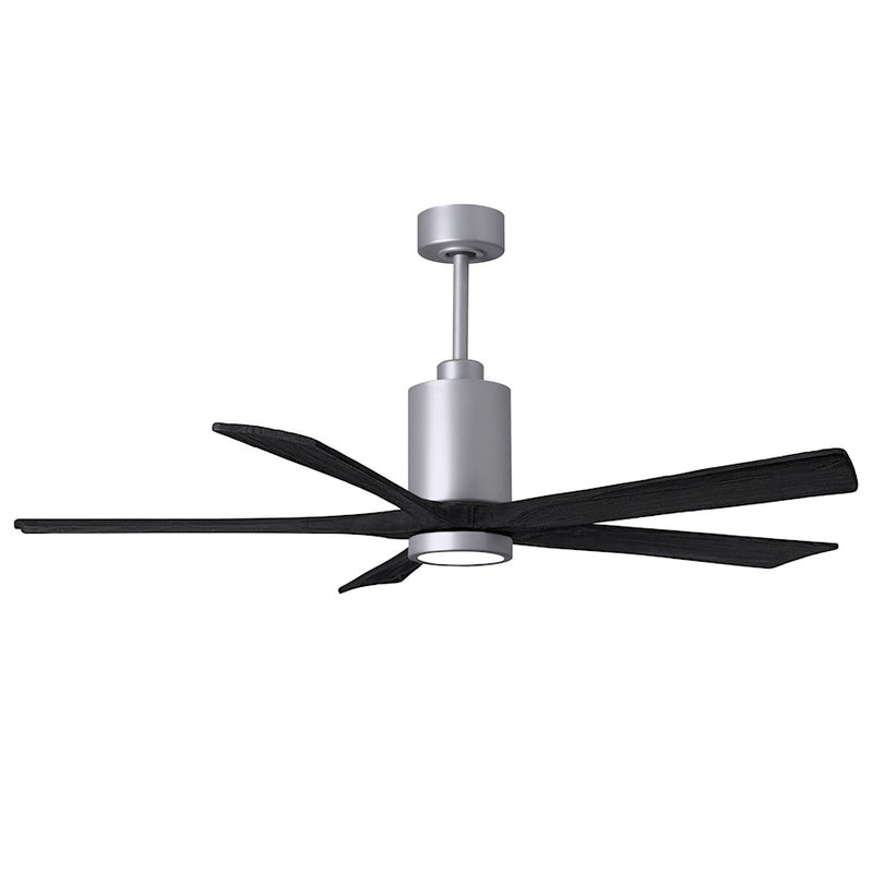 Matthews Patricia 5 60in 5-Blade Ceiling Fan | Brushed Nickel and Matte Black Solid Wood | Large Living Room & Family Room | Model PA5-BN-BK-60