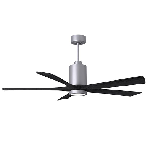 Matthews Patricia 5 60in 5-Blade Ceiling Fan | Brushed Nickel and Matte Black Solid Wood | Large Living Room & Family Room | Model PA5-BN-BK-60