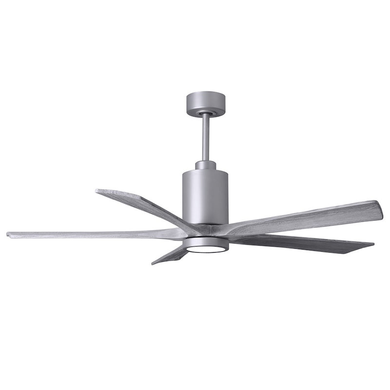 Matthews Fan Patricia 60in 5-Blade Ceiling Fan | Brushed Nickel and Barn Wood Solid Wood Blades | Living Room & Covered Patio | Model PA5-BN-BW-60