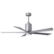 Matthews Fan Patricia 60in 5-Blade Ceiling Fan | Brushed Nickel and Barn Wood Solid Wood Blades | Living Room & Covered Patio | Model PA5-BN-BW-60