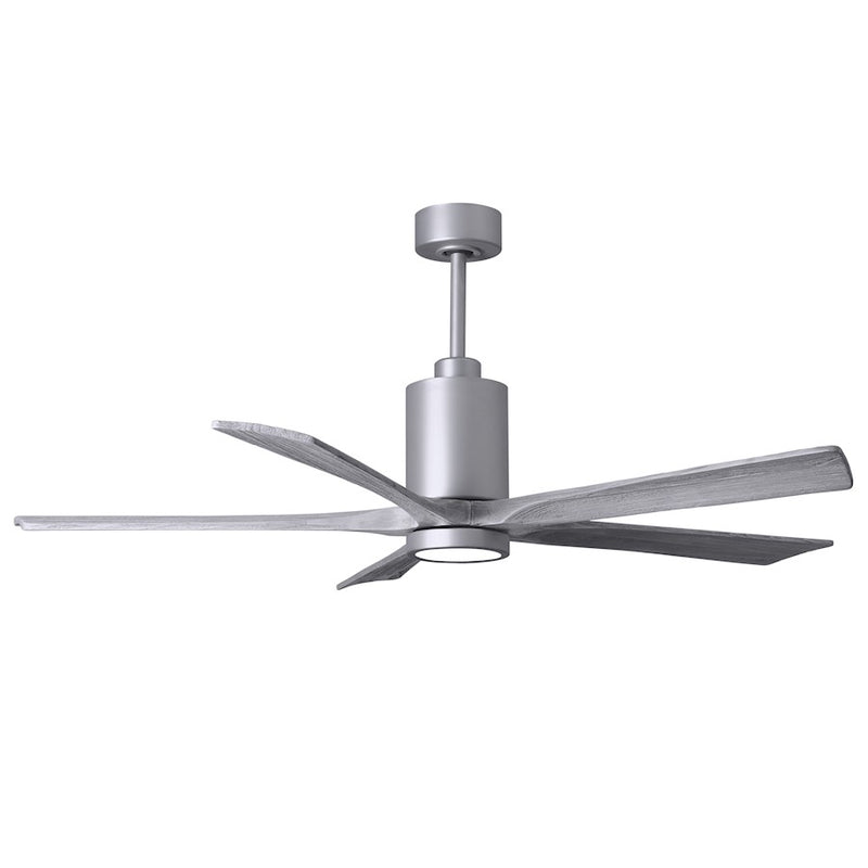 Matthews Fan Patricia 60in 5-Blade Ceiling Fan | Brushed Nickel and Barn Wood Solid Wood Blades | Living Room & Covered Patio | Model PA5-BN-BW-60