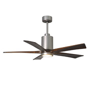 Matthews Fan Atlas Patricia 52in 3-Blade Ceiling Fan | Brushed Nickel and Walnut Tone Wood | Living Room & Bedroom | Model PA5-BN-WA-52