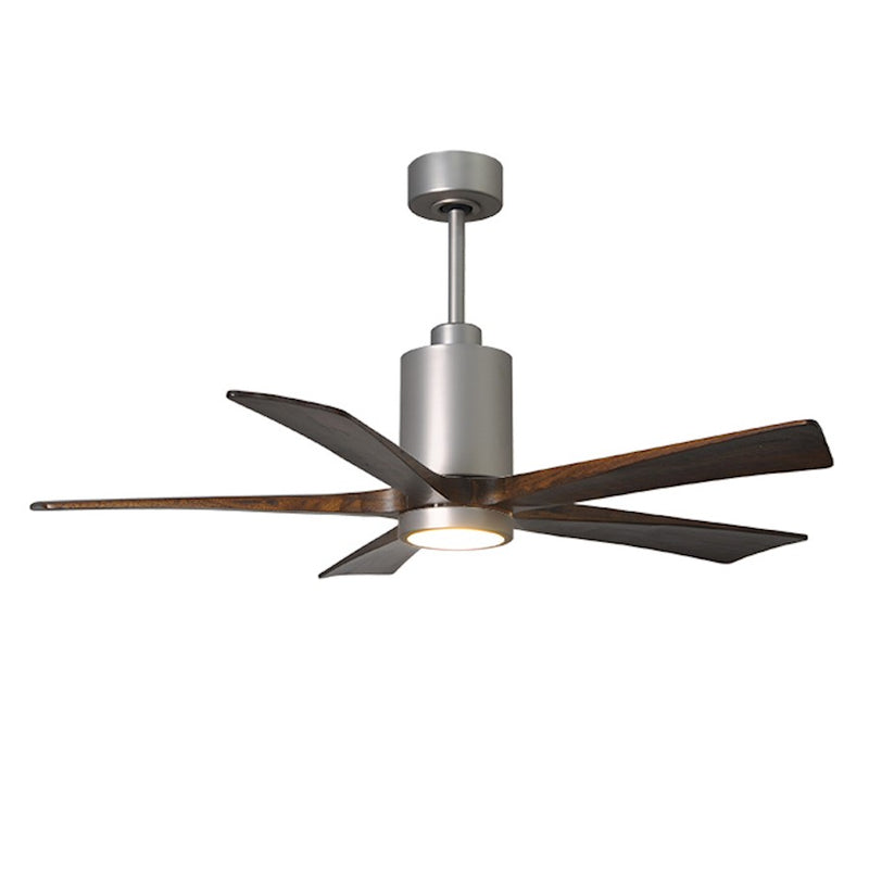 Matthews Fan Atlas Patricia 52in 3-Blade Ceiling Fan | Brushed Nickel and Walnut Tone Wood | Living Room & Bedroom | Model PA5-BN-WA-52