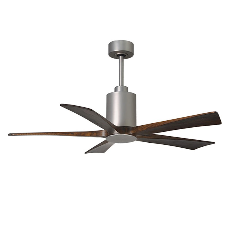Matthews Fan Atlas Patricia 52in 3-Blade Ceiling Fan | Brushed Nickel and Walnut Tone Wood | Living Room & Bedroom | Model PA5-BN-WA-52