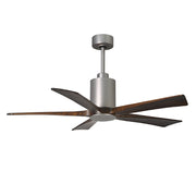 Matthews Fan Atlas Patricia 52in 3-Blade Ceiling Fan | Brushed Nickel and Walnut Tone Wood | Living Room & Bedroom | Model PA5-BN-WA-52