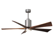 Matthews Fan Atlas Patricia 60in 3-Blade Ceiling Fan | Brushed Nickel and Walnut Tone Wood | Living Room & Bedroom | Model PA5-BN-WA-60