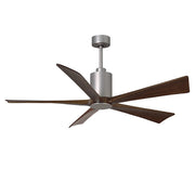 Matthews Fan Atlas Patricia 60in 3-Blade Ceiling Fan | Brushed Nickel and Walnut Tone Wood | Living Room & Bedroom | Model PA5-BN-WA-60