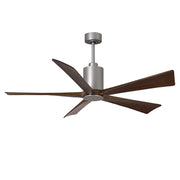 Matthews Fan Atlas Patricia 60in 3-Blade Ceiling Fan | Brushed Nickel and Walnut Tone Wood | Living Room & Bedroom | Model PA5-BN-WA-60