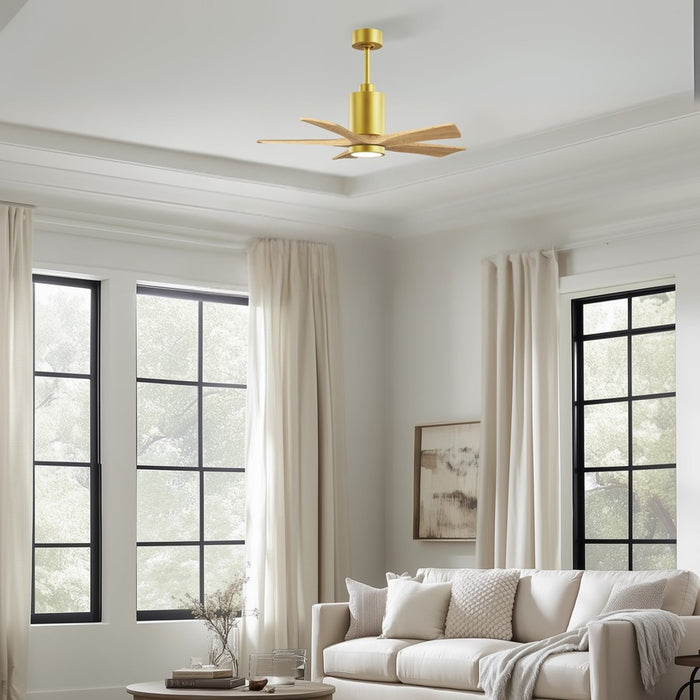 Matthews Fan Patricia-5 42" 5-Blade Ceiling Fan, Brushed Brass