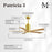 Matthews Fan Patricia-5 52" 5-Blade Ceiling Fan, Brushed Brass