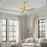 Matthews Fan Patricia-5 60" 5-Blade Ceiling Fan, Brushed Brass