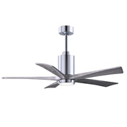 Matthews Fan Patricia 52in 3-Blade Ceiling Fan | Polished Chrome and Barn Wood Tone | Living Room & Bedroom | 52 x 52 x 12 in | Model PA5-CR-BW-52