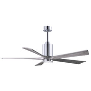 Matthews Fan Patricia 5 60in 5-Blade Ceiling Fan | Polished Chrome and Barn Wood Solid Wood Blades | Living Room & Covered Patio | Model PA5-CR-BW-60