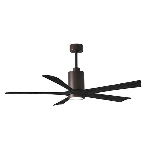 Matthews Fans Patricia 5 60in LED Ceiling Fan | Textured Bronze and Matte Black Solid Wood Blades | Bedroom & Covered Patio | Model PA5-TB-BK-60