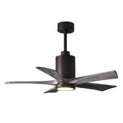 Matthews Fan Patricia 42in 5-Blade Ceiling Fan | Textured Bronze and Barn Wood Solid Wood Blades | Bedroom & Living Room | Model PA5-TB-BW-42