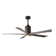 Matthews Fan Patricia 60in 5-Blade Ceiling Fan | Textured Bronze and Barn Wood Solid Wood Blades | Great Room & Covered Patio | Model PA5-TB-BW-60