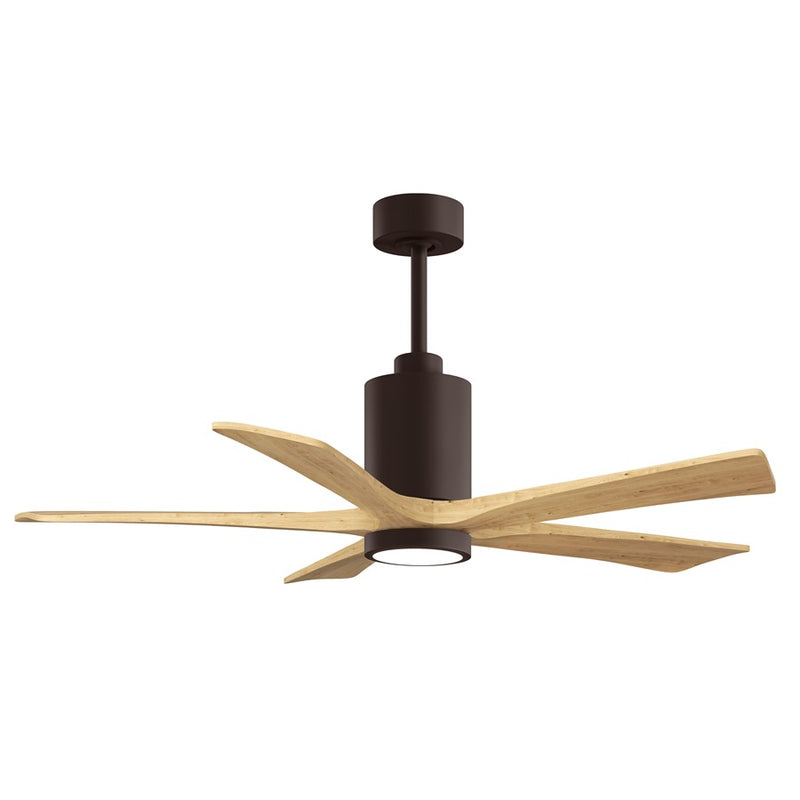 Matthews Fans Patricia-5 52in 5-Blade Ceiling Fan | Textured Bronze and Light Maple Wood | Large Living Room & Family Room | Model PA5-TB-LM-52