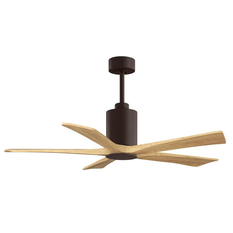 Matthews Fans Patricia-5 52in 5-Blade Ceiling Fan | Textured Bronze and Light Maple Wood | Large Living Room & Family Room | Model PA5-TB-LM-52