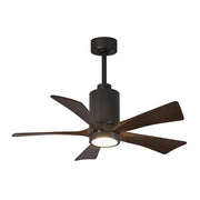Matthews Fan Patricia 42in 5-Blade Ceiling Fan | Textured Bronze and Walnut Solid Wood Blades | Bedroom & Living Room | Model PA5-TB-WA-42