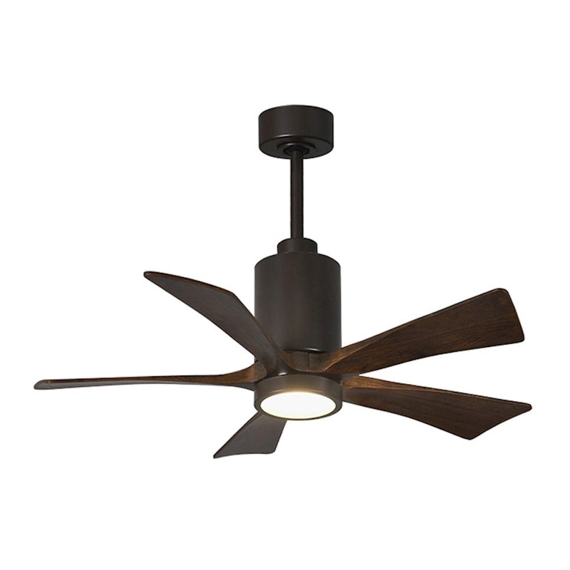 Matthews Fan Patricia 42in 5-Blade Ceiling Fan | Textured Bronze and Walnut Solid Wood Blades | Bedroom & Living Room | Model PA5-TB-WA-42
