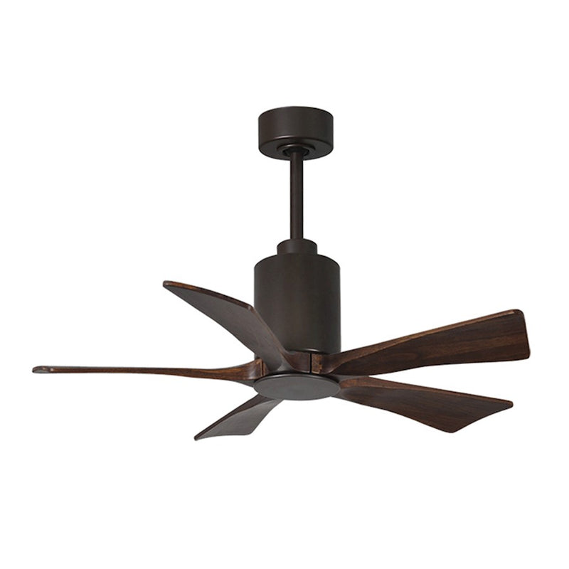 Matthews Fan Patricia 42in 5-Blade Ceiling Fan | Textured Bronze and Walnut Solid Wood Blades | Bedroom & Living Room | Model PA5-TB-WA-42