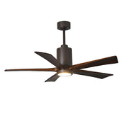 Matthews Fan Patricia 52in 5-Blade Ceiling Fan | Textured Bronze and Walnut Tone Wood | Living Room & Covered Patio | Model PA5-TB-WA-52