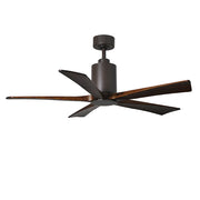 Matthews Fan Patricia 52in 5-Blade Ceiling Fan | Textured Bronze and Walnut Tone Wood | Living Room & Covered Patio | Model PA5-TB-WA-52