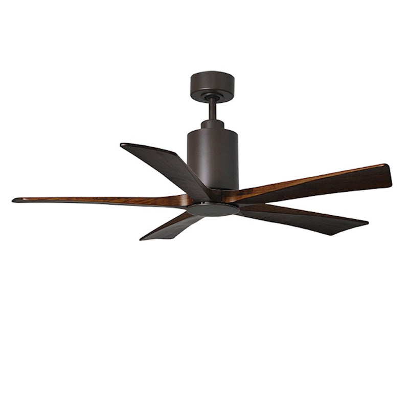 Matthews Fan Patricia 52in 5-Blade Ceiling Fan | Textured Bronze and Walnut Tone Wood | Living Room & Covered Patio | Model PA5-TB-WA-52