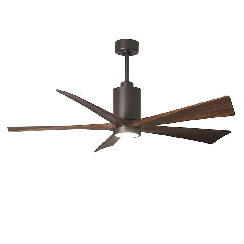 Matthews Fan Patricia 60in 5-Blade Ceiling Fan | Textured Bronze and Walnut Tone Wood | Living Room & Covered Patio | Model PA5-TB-WA-60