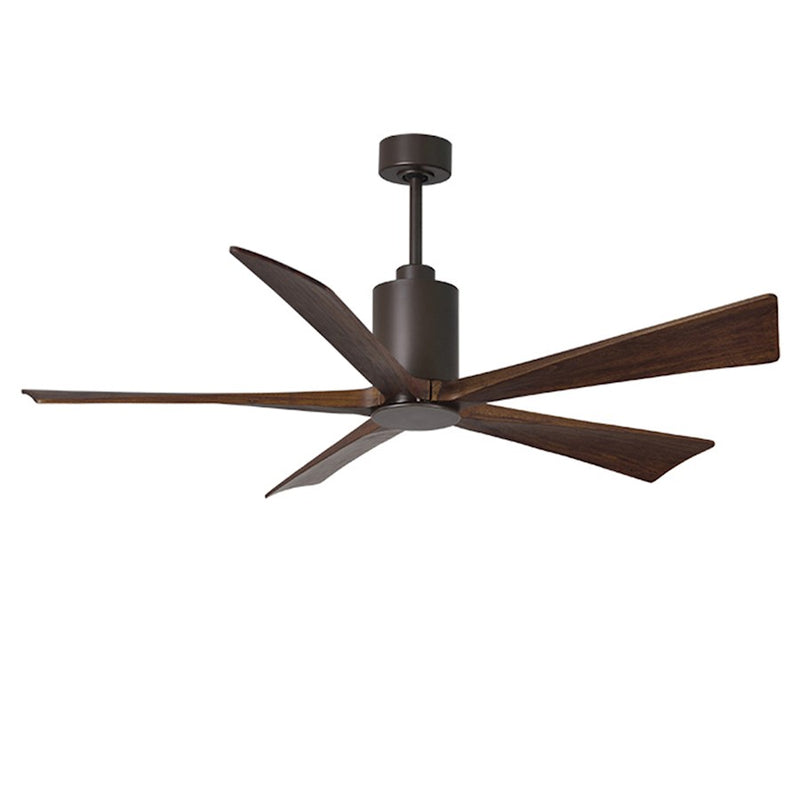 Matthews Fan Patricia 60in 5-Blade Ceiling Fan | Textured Bronze and Walnut Tone Wood | Living Room & Covered Patio | Model PA5-TB-WA-60