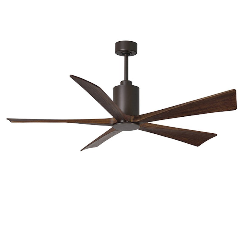 Matthews Fan Patricia 60in 5-Blade Ceiling Fan | Textured Bronze and Walnut Tone Wood | Living Room & Covered Patio | Model PA5-TB-WA-60