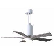 Matthews Fan Patricia 42in 5-Blade Ceiling Fan | Gloss White and Barn Wood Tone Wood | Bedroom & Covered Patio | 42 x 42 x 12 in | Model PA5-WH-BW-42