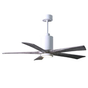 Matthews Fan Patricia 52in 5-Blade Ceiling Fan | Gloss White and Barn Wood Tone Wood | Living Room & Covered Patio | Model PA5-WH-BW-52
