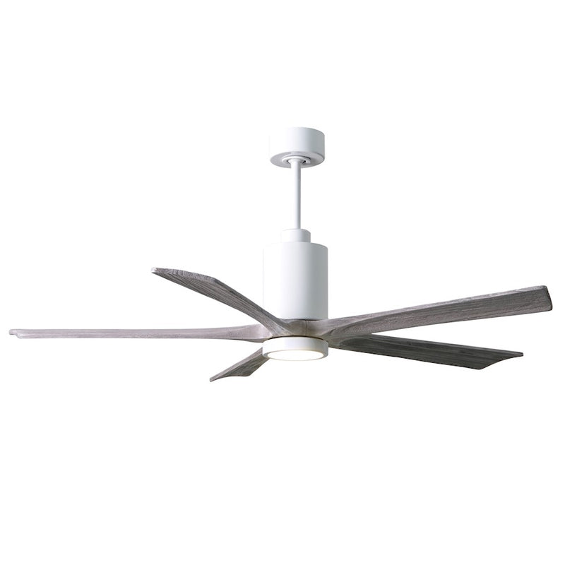 Matthews Fan Patricia 60in 5-Blade Ceiling Fan | Gloss White and Barn Wood Solid Wood Blades | Living Room & Bedroom | Model PA5-WH-BW-60