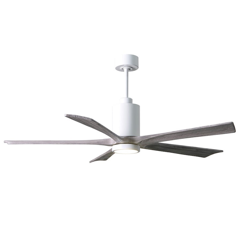 Matthews Fan Patricia 60in 5-Blade Ceiling Fan | Gloss White and Barn Wood Solid Wood Blades | Living Room & Bedroom | Model PA5-WH-BW-60