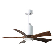 Matthews Fan Patricia 42in 5-Blade Ceiling Fan | Gloss White and Walnut Solid Wood Blades | Bedroom & Small Living Room | Model PA5-WH-WA-42