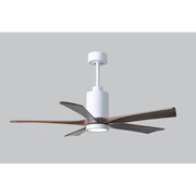 Matthews Fan Patricia 52in 5-Blade Ceiling Fan | Gloss White and Walnut Solid Wood Blades | Living Room & Bedroom | Model PA5-WH-WA-52