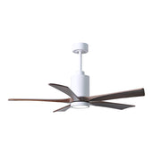 Matthews Fan Patricia 52in 5-Blade Ceiling Fan | Gloss White and Walnut Solid Wood Blades | Living Room & Bedroom | Model PA5-WH-WA-52
