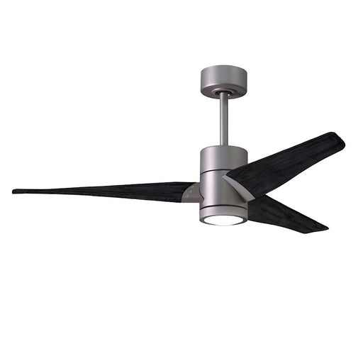 Matthews Fans Super Janet 52in 1-Light LED Ceiling Fan | Contemporary Brushed Nickel and Matte Black Solid Wood | Bedroom | Model SJ-BN-BK-52
