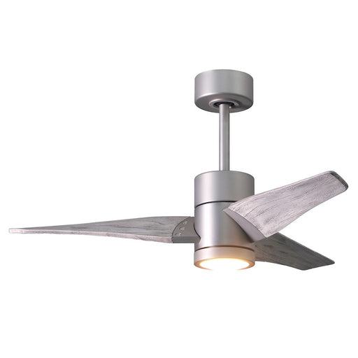Matthews Fan Super Janet 42in 3-Blade Ceiling Fan | Brushed Nickel and Barn Wood | Living Room & Covered Patio | 42 x 42 x 10 in | Model SJ-BN-BW-42