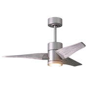 Matthews Fan Super Janet 42in 3-Blade Ceiling Fan | Brushed Nickel and Barn Wood | Living Room & Covered Patio | 42 x 42 x 10 in | Model SJ-BN-BW-42