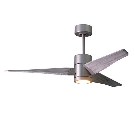 Matthews Fan Super Janet 52in 3-Blade Ceiling Fan | Modern Brushed Nickel and Barn Wood Solid Wood Blades with Frosted Glass | Model SJ-BN-BW-52
