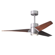 Matthews Fan Super Janet 52in 3-Blade Ceiling Fan | Brushed Nickel and Walnut Wood | Living Room & Bedroom | 52 x 10 in | Model SJ-BN-WN-52