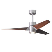 Matthews Fan Super Janet 52in 3-Blade Ceiling Fan | Brushed Nickel and Walnut Wood | Living Room & Bedroom | 52 x 10 in | Model SJ-BN-WN-52