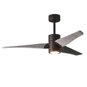 Matthews Fan Super Janet 52in 3-Blade Ceiling Fan | Textured Bronze and Barn Wood Solid Wood Blades | Living Room & Bedroom | Model SJ-TB-BW-52