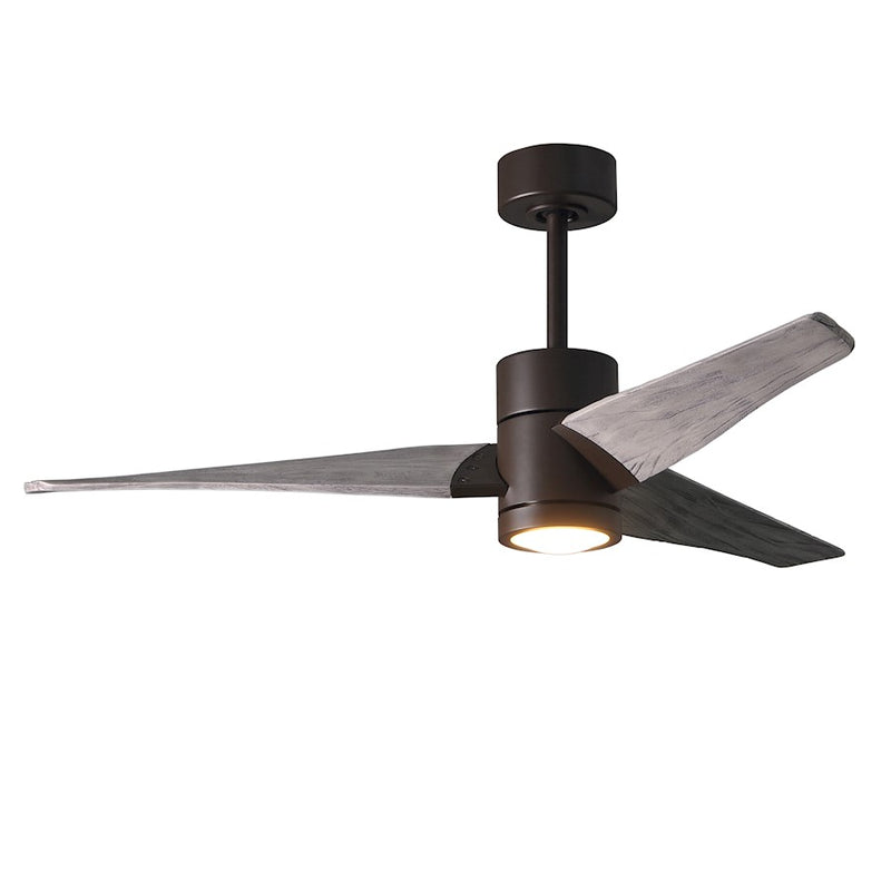 Matthews Fan Super Janet 52in 3-Blade Ceiling Fan | Textured Bronze and Barn Wood Solid Wood Blades | Living Room & Bedroom | Model SJ-TB-BW-52