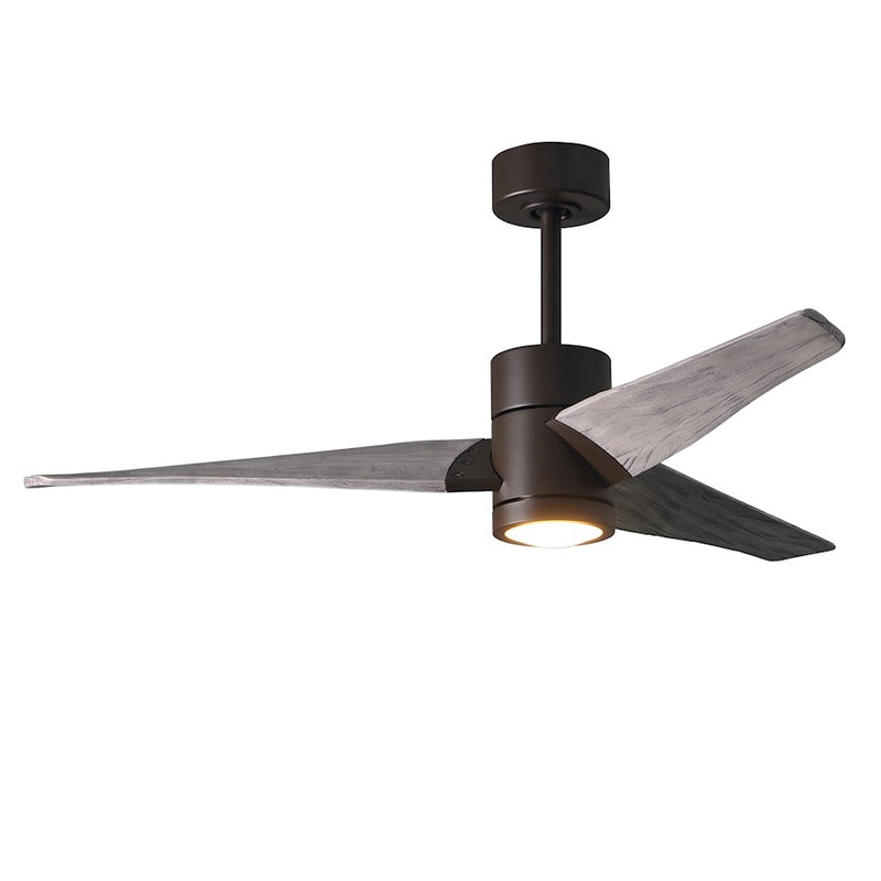 Matthews Fan Super Janet 52in 3-Blade Ceiling Fan | Textured Bronze and Barn Wood Solid Wood Blades | Living Room & Bedroom | Model SJ-TB-BW-52