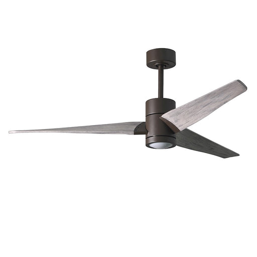 Matthews Fan Super Janet 60in 3-Blade Ceiling Fan | Textured Bronze and Barn Wood Solid Wood Blades | Great Room & Covered Patio | Model SJ-TB-BW-60